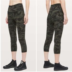 Lululemon Wunder Under Crop (High-Rise) *Full-On Luxtreme 21" Camo Green Size 12